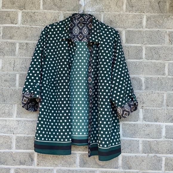 Gerry Weber Polka Dot green shirt| Size 46 - Picture 3 of 9